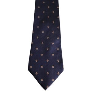 Christian Dior Blue Silk Tie with Polka Dot Pattern